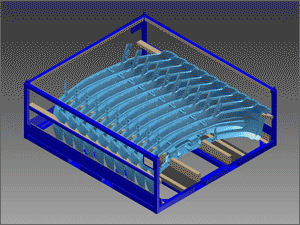 Benchmark Tool Shelf Rack Rendering and Prototype Photo
